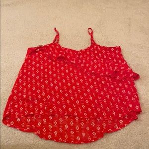 Summer Spaghetti strap blouse with ruffle detail